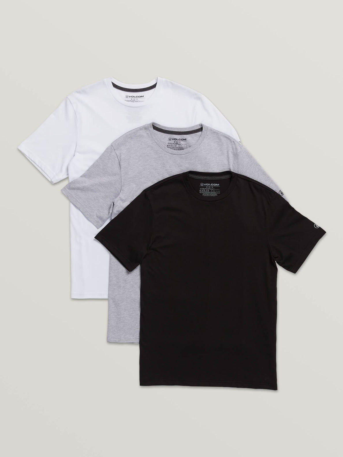 3 Pack Solid Short Sleeve Tees ASSORTED / S- Volcom