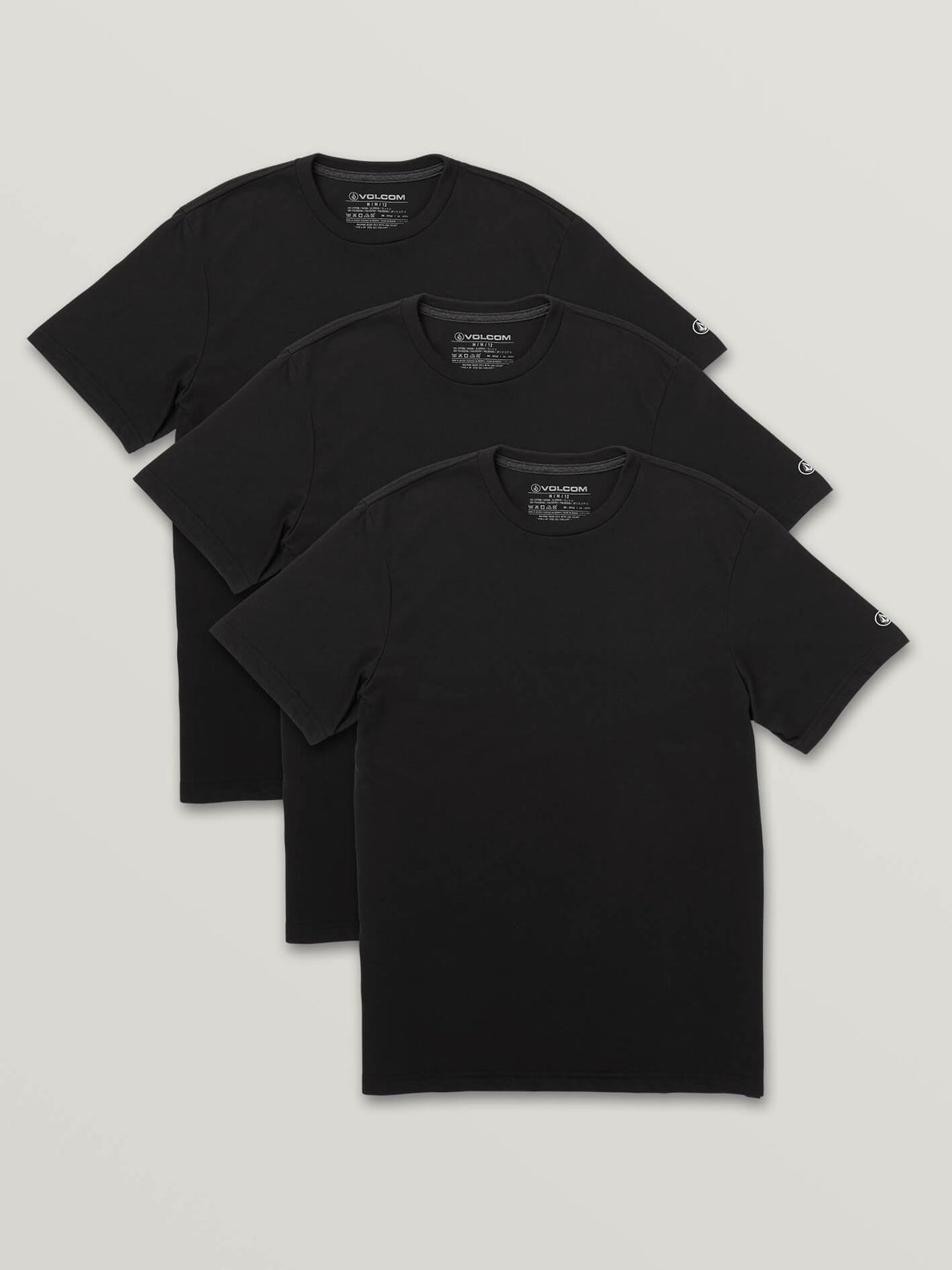 3 Pack Solid Short Sleeve Tees BLACK / S- Volcom
