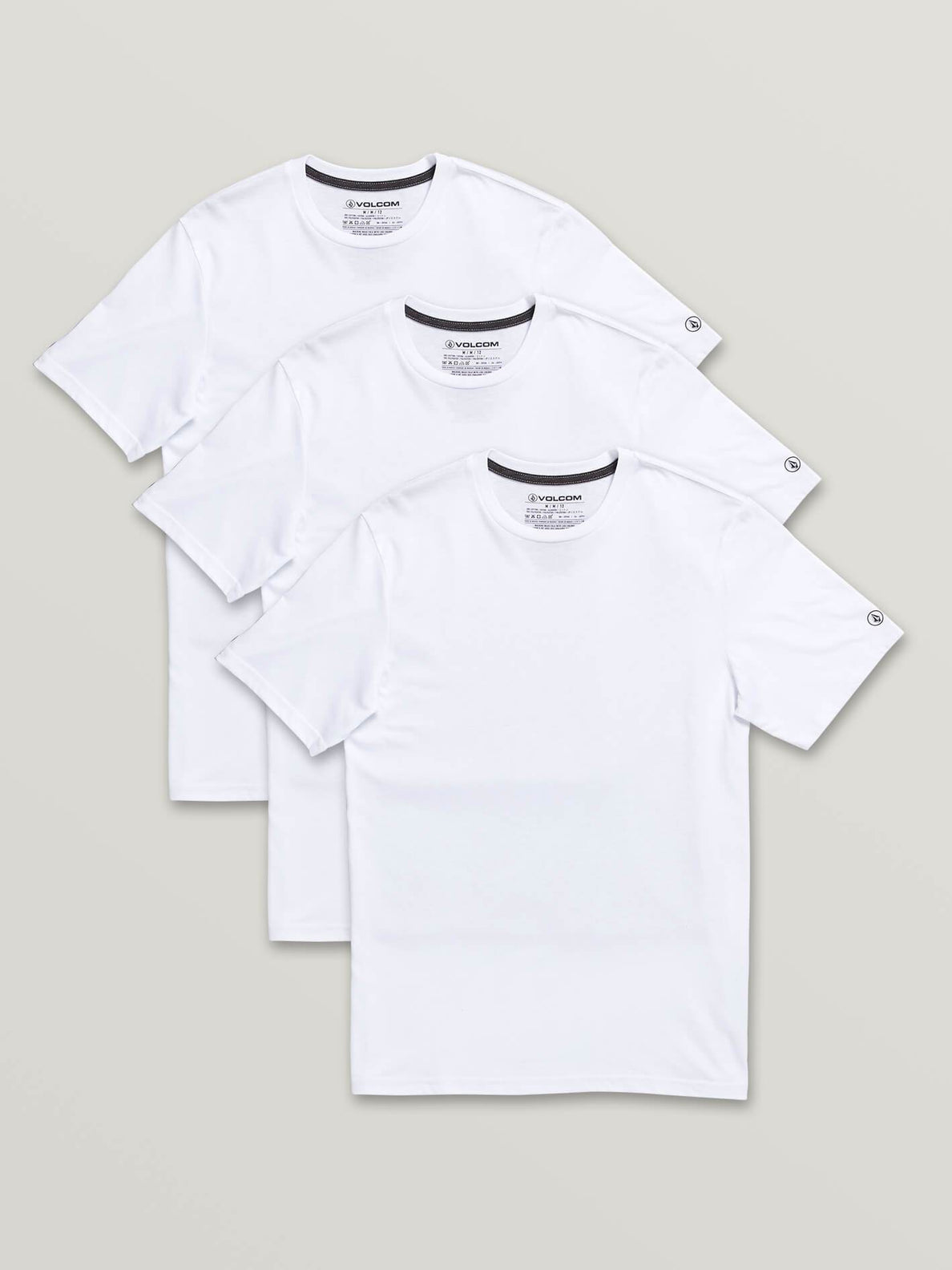 3 Pack Solid Short Sleeve Tees WHITE / S- Volcom